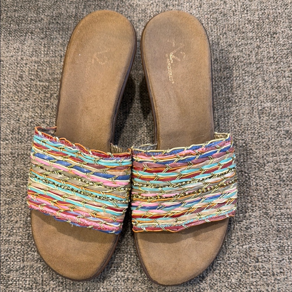 A2 By Aerosoles Multicolor Braided Slide Sandals